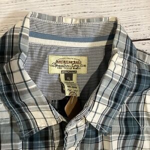 1620. American Rag Men’s Plaid Snap-Down Shirt EUC - Size XL 